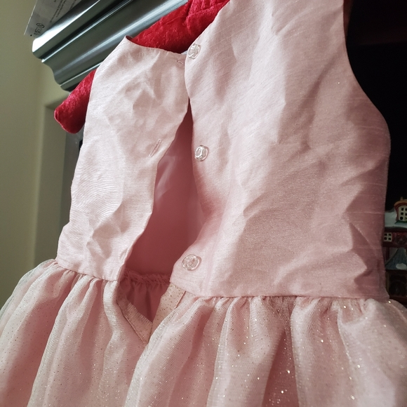 HP🎊 Adorable pink fit and flare gold eyelet upper double tulle layered skirt - Picture 7 of 9